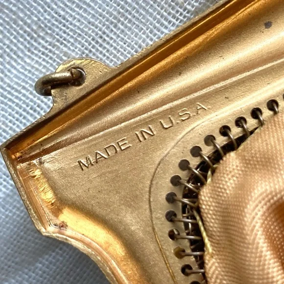 Vintage Whiting & Davis Goldtone Metal Mesh Mini Evening Bag Clutch Wristlet - Picture 11 of 17